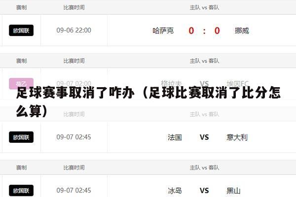 足球赛事取消了咋办（足球比赛取消了比分怎么算）