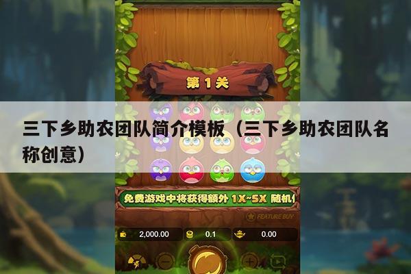 三下乡助农团队简介模板（三下乡助农团队名称创意）