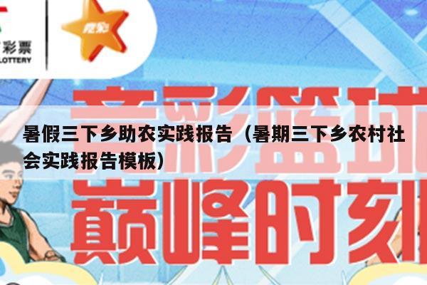 暑假三下乡助农实践报告（暑期三下乡农村社会实践报告模板）